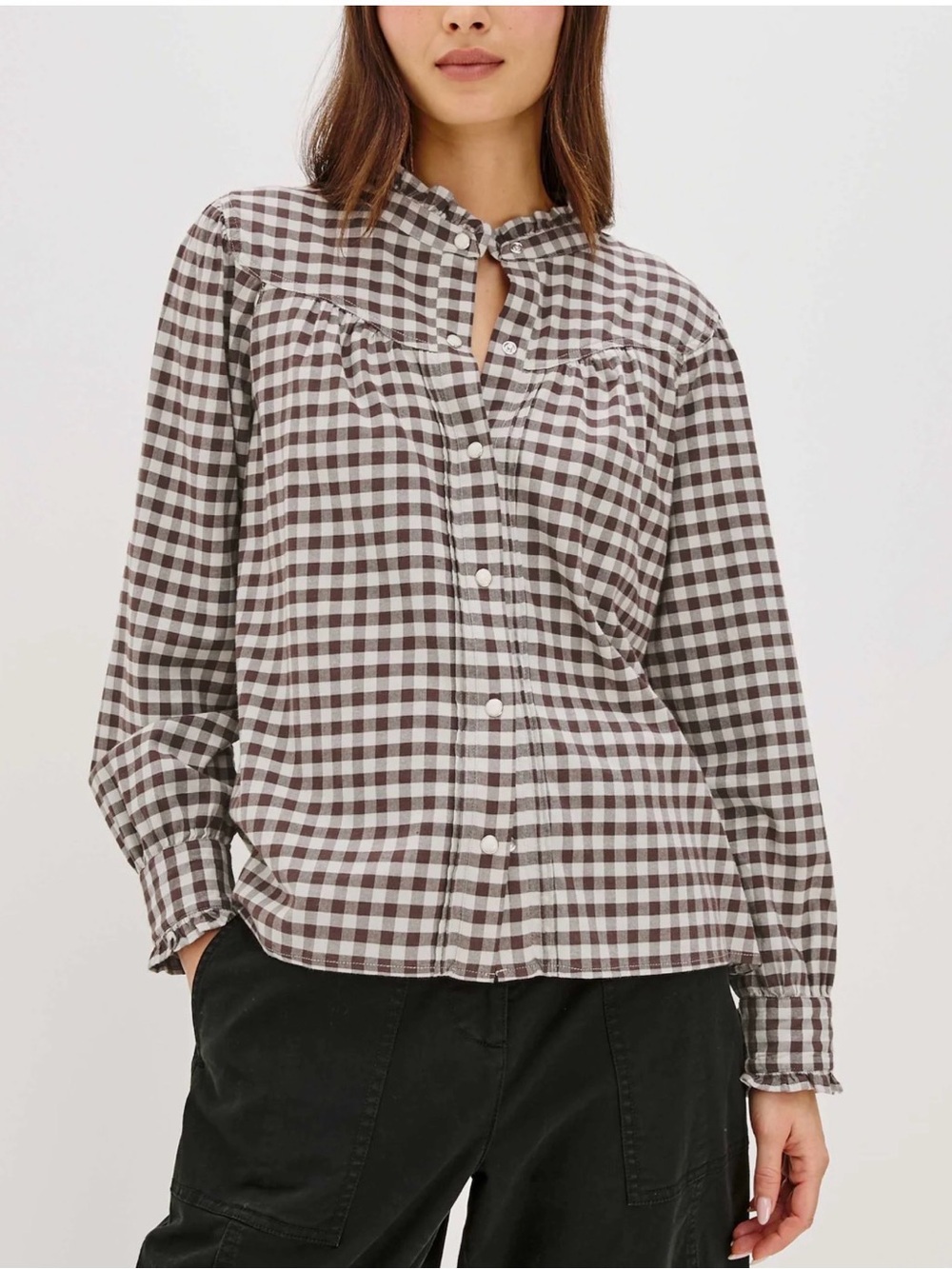 Rails Gingham Ruffle Shirt